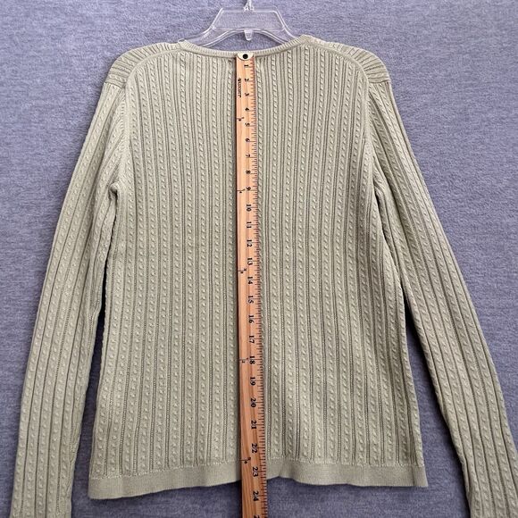 Foxcroft Cardigan Sweater Twin Set Size M Supima Cotton Pointelle Cable Knit - Picture 13 of 16